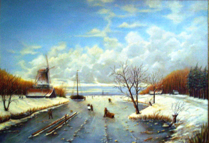 Painting by Brigitte Corsius: Winterlandscape 02