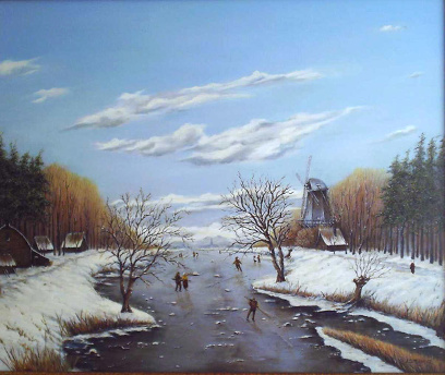 Painting by Brigitte Corsius: Winterlandscape 04