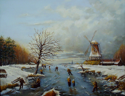 Painting by Brigitte Corsius: Winterlandscape 01